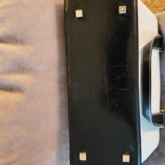 Vintage Kate Spade Canvas and Black Leather Handbag, Made in Italy - Picture 7 of 8